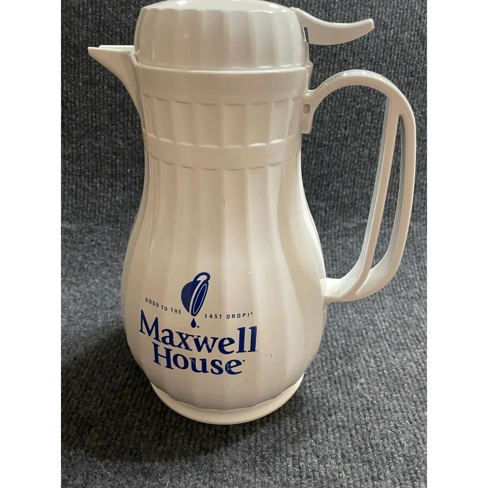 Maxwell House Coffee Carafe White Thermal Insulated Pitcher 44oz Eco-Serv USA